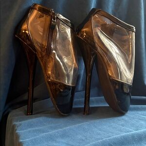 Glossy High Heel Ankle Boots 6.5” heel size 36